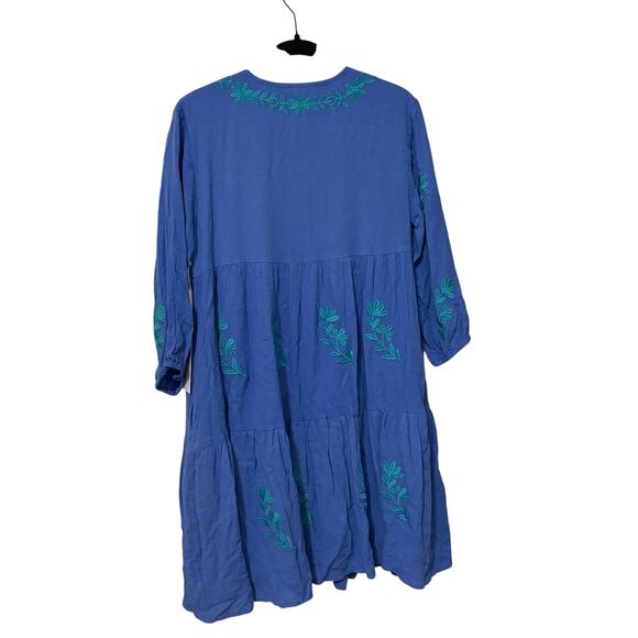 New J. Marie Blue Floral The Madeline Embroidered Mini Dress Size XS - Picture 6 of 7
